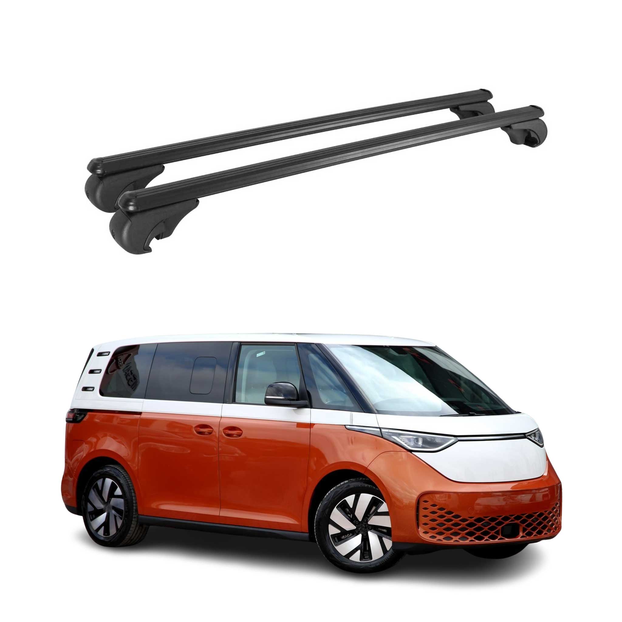 Barres de toit Transversales pour VW ID. BUZZ 2022-2026 Aluminium Noir 2 Pcs