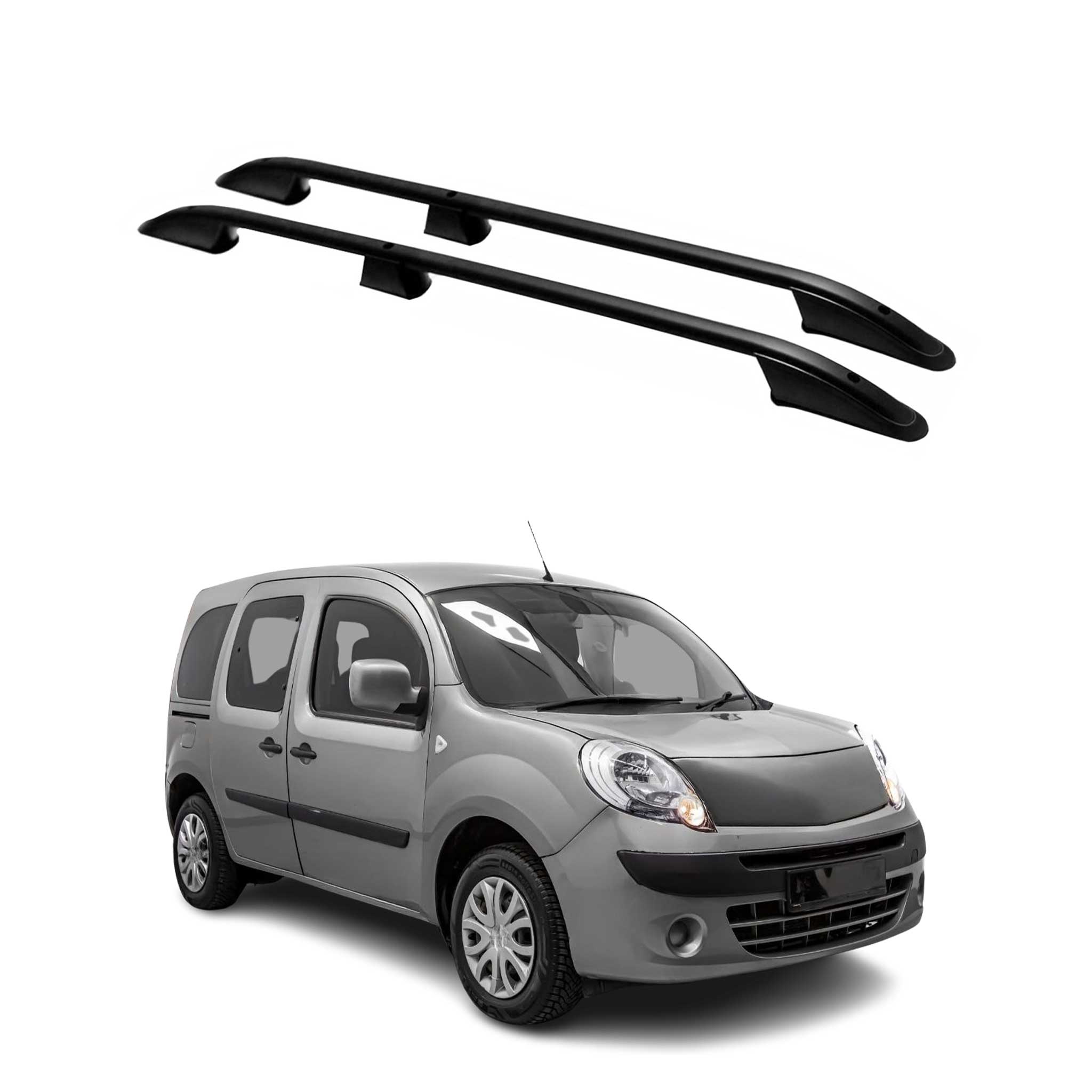 Barres de toit longitudinales pour Renault Kangoo 2008-2021 L1 Aluminium Noir