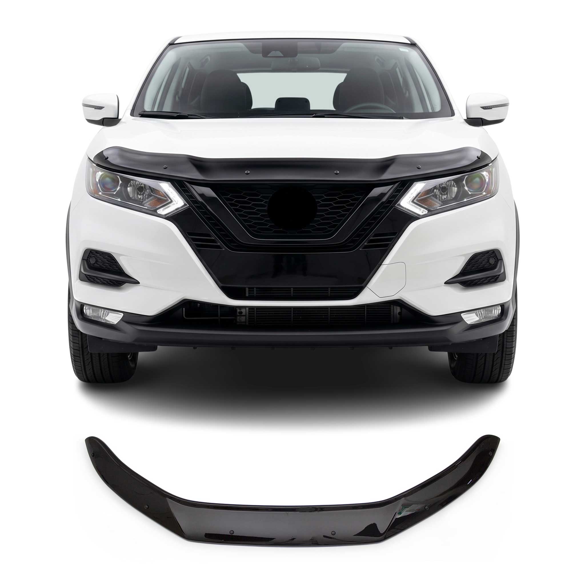 Deflecteurs capot de voiture pour Protection pour Nissan Qashqai 2017-2021 Noir