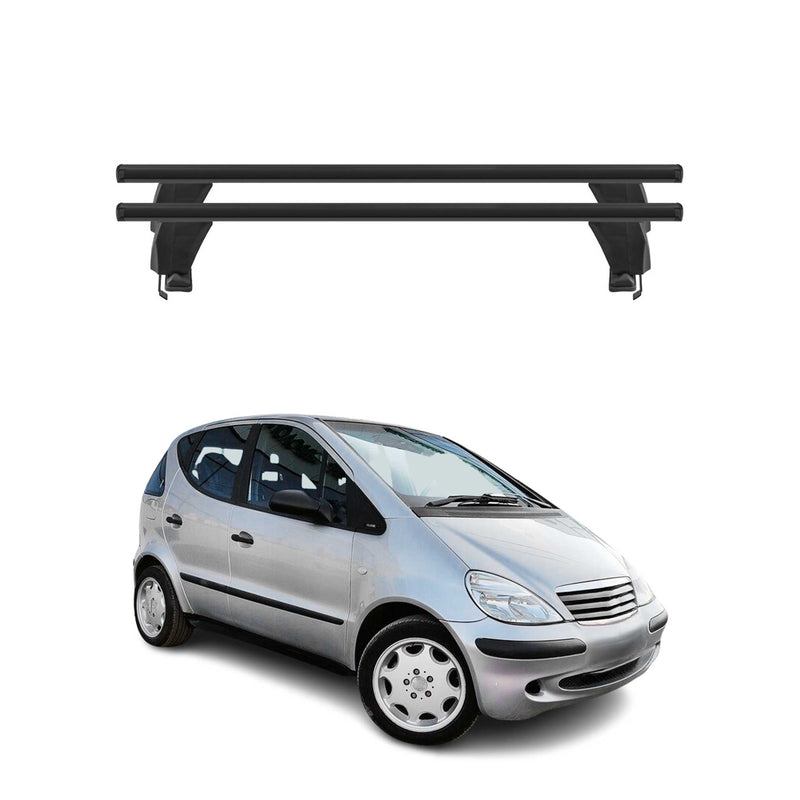 Menabo Barres de toit Transversales pour Mercedes Classe A W168 1997-2004 Noir