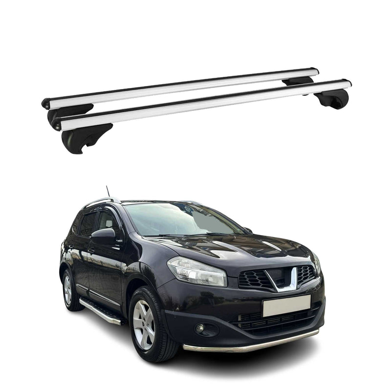 Barres de toit Transversales pour Nissan Qashqai +2 2007-2014 Aluminium Argent