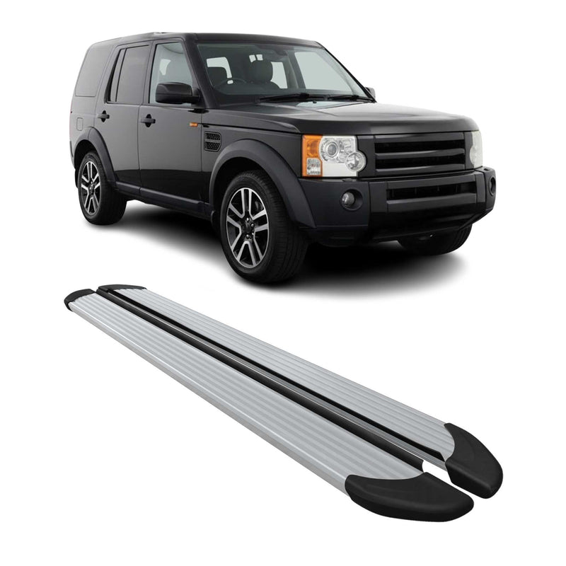 Marchepieds Latéraux pour Land Rover Discovery III 2004-2009 Aluminium Argent 2x