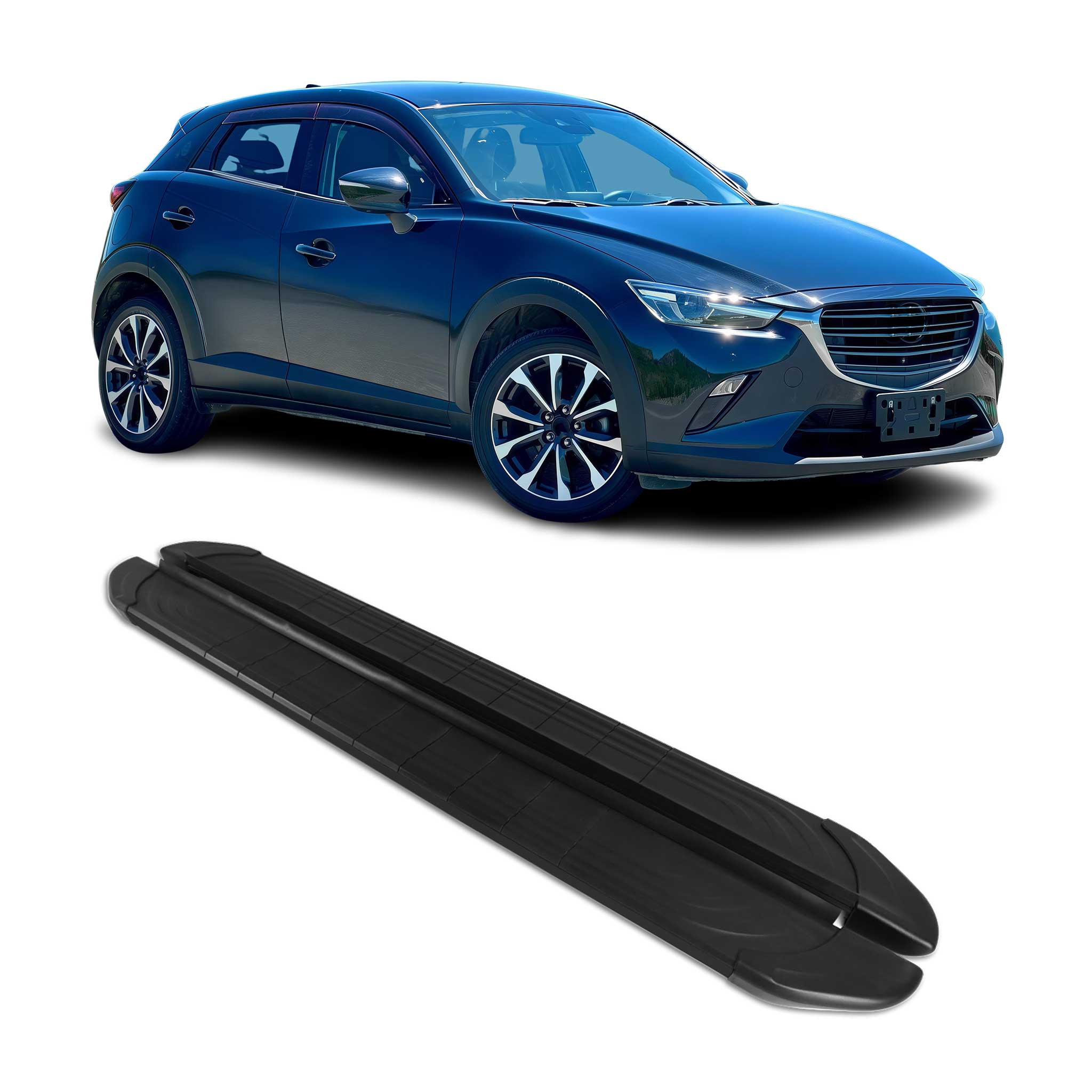 Marchepieds Latéraux pédale pour Mazda CX-3 2015-2021 2Pcs Aluminium Noir