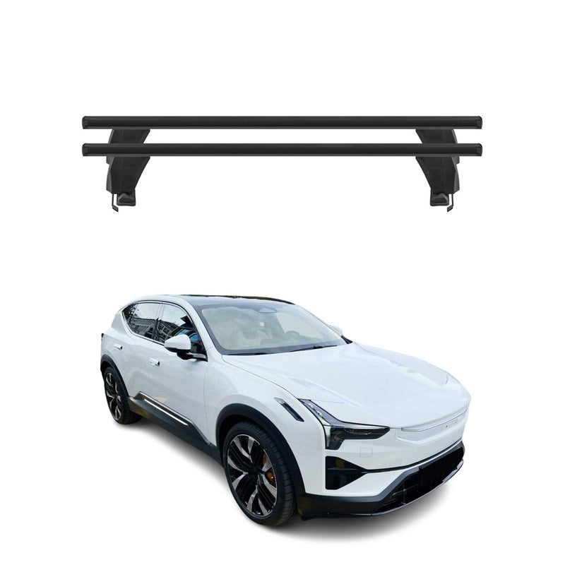 Menabo Barres de toit transversales pour Polestar 2 2020-2025 Alu Noir 2x