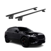 Barres de toit transversales pour Jaguar F-Pace 2016-2025 Alu Noir 2 pièces ABE
