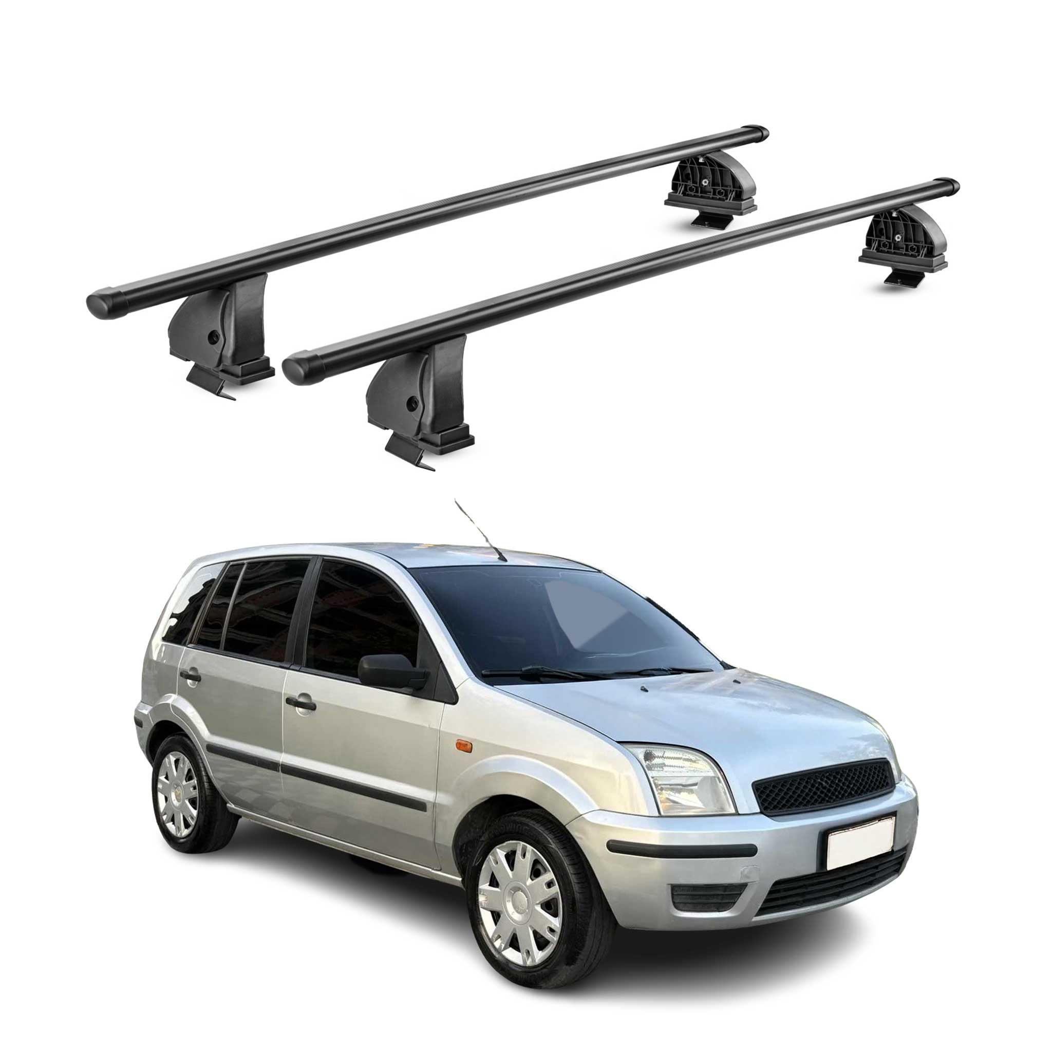 Barres de toit transversales acier pour Ford Fusion 2002-2012 TÜV 75 kg Noir 2x