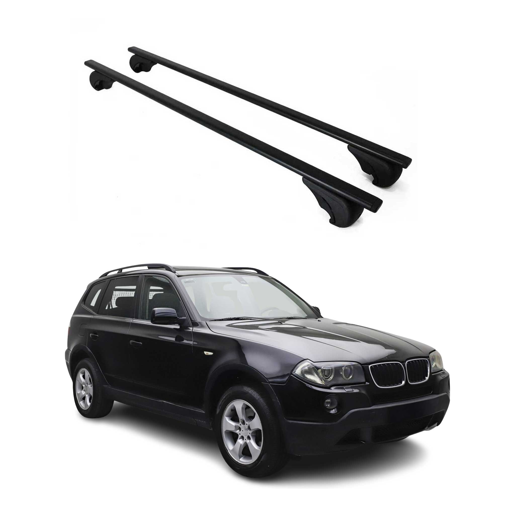 Barres de toit transversales pour BMW X3 E83 2003-2010 Fer Noir
