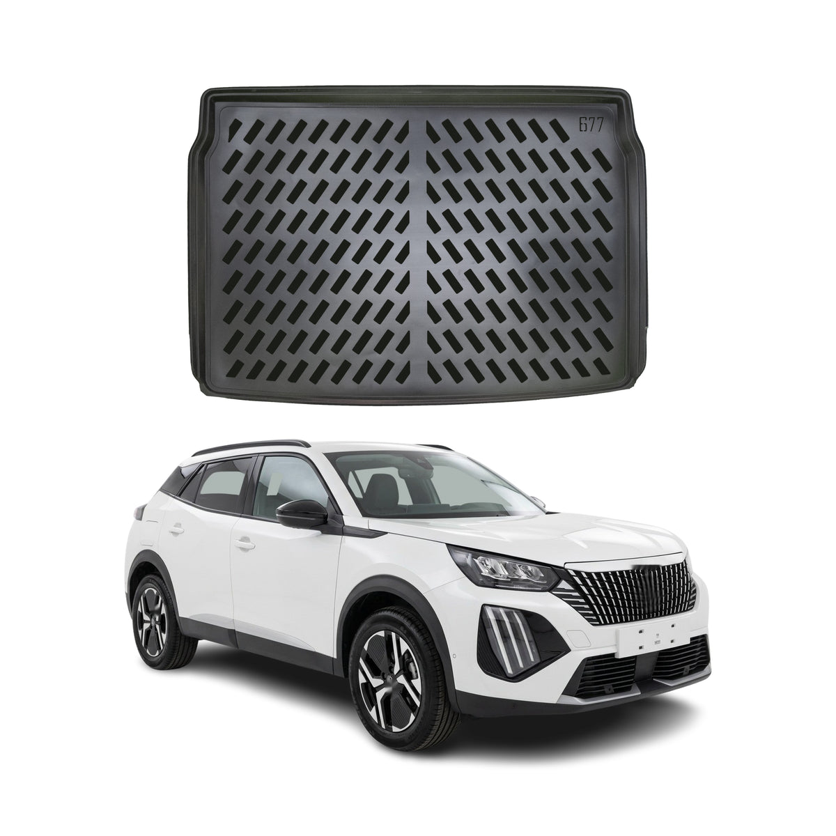 Tapis de coffre Supérieur pour Peugeot 2008 / 2008-E 2019-2027 3D Caoutchouc TPE