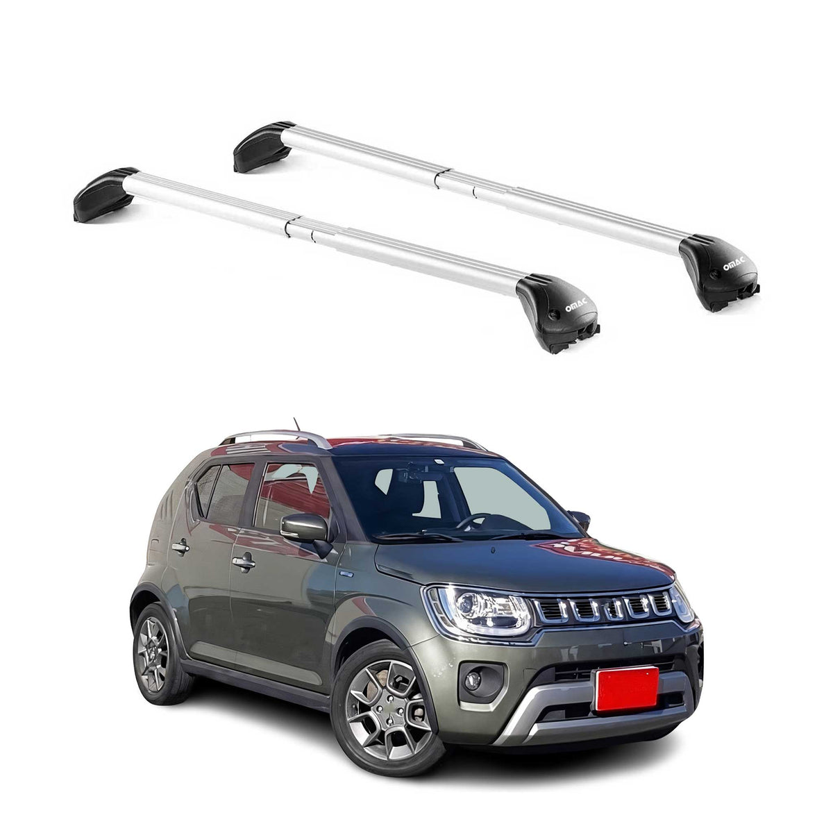 Barres de toit pour Suzuki Ignis MF 2016-2026 5P Gris Argenté 2 pièces ABE