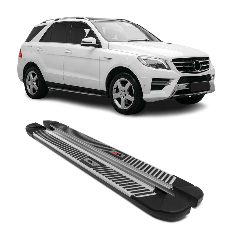 Marchepieds Latéraux pour Mercedes Classe M W166 2011-2019 Aluminium Noir Gris
