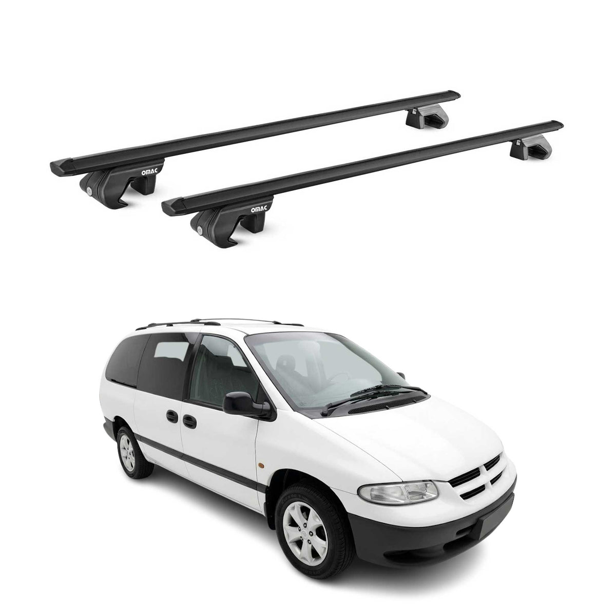 Barres de toit pour Chrysler Voyager 1996-2000 Gris Argenté Aluminium 2x ABE