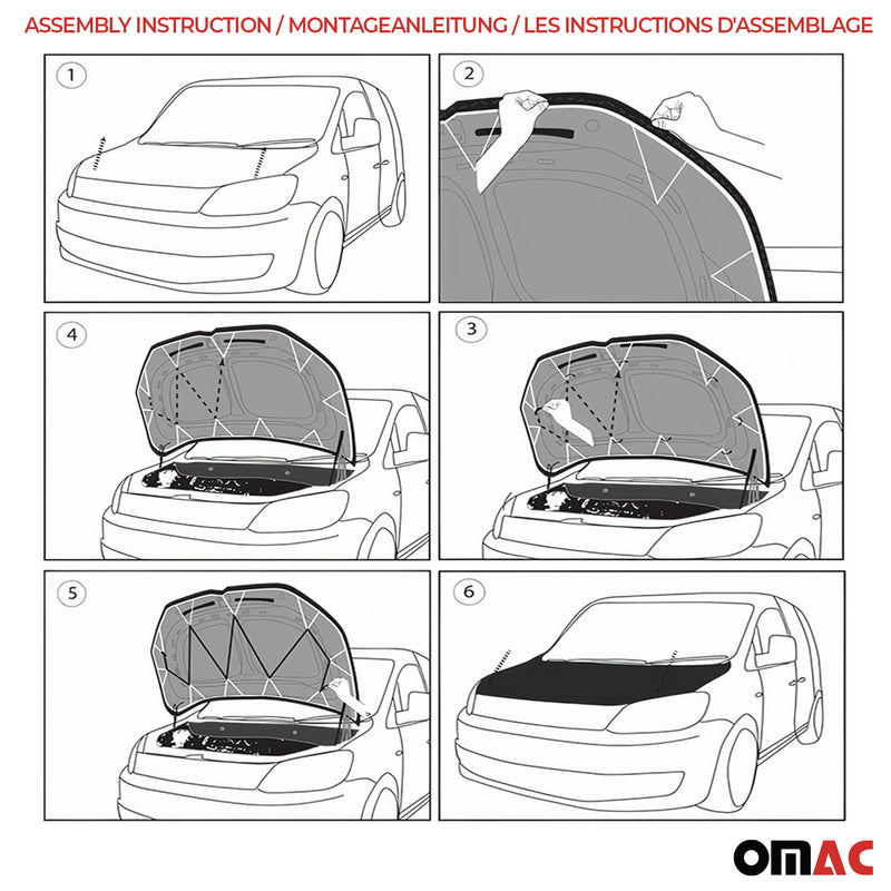 Protège capot pour Citroen Jumper 2015-2020 en vinyle noir