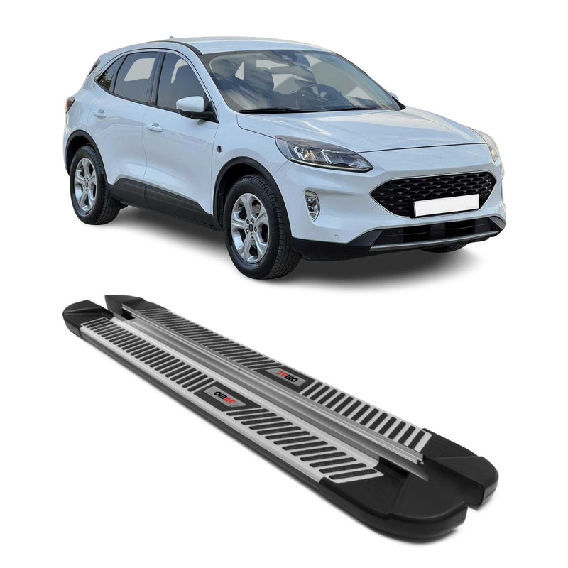 Marchepieds Latéraux pédale pour Ford Kuga 2019-2025 Noir Gris Aluminium 2Pcs