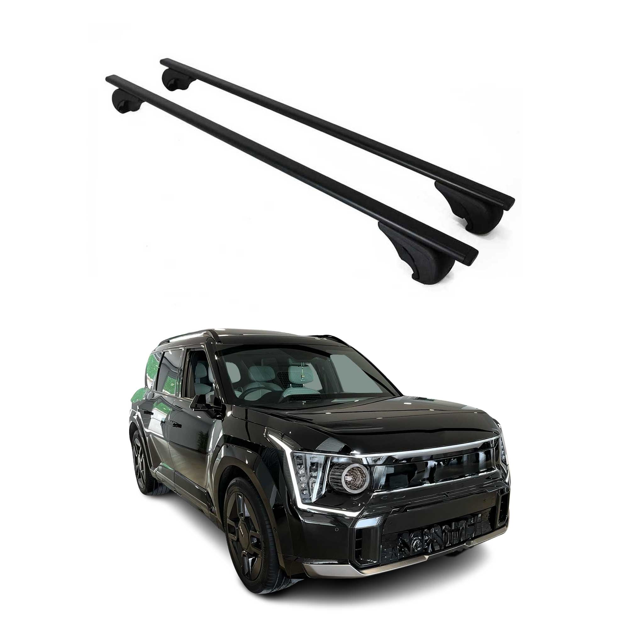 Barres de toit Transversales pour Kia EV9 GT-Line 2023-2026 Noir 2 pcs