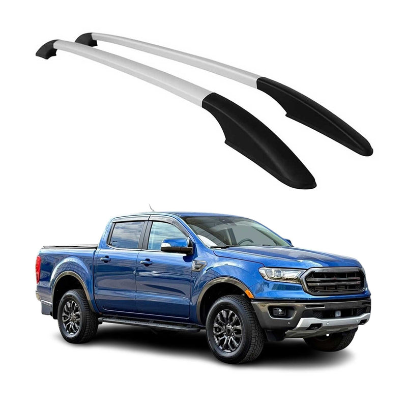 Barres de toit longitudinales pour Ford Ranger 2012-2021 en alu gris
