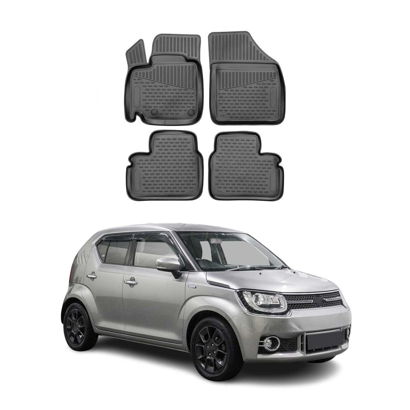 OMAC Tapis de sol pour Suzuki Ignis 2016-2025 sur mesure en caoutchouc Noir