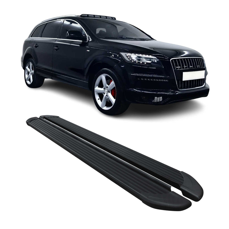 Marchepieds latéraux pédale pour Audi Q7 4LB 2006-2015 Noir 2Pcs Aluminium