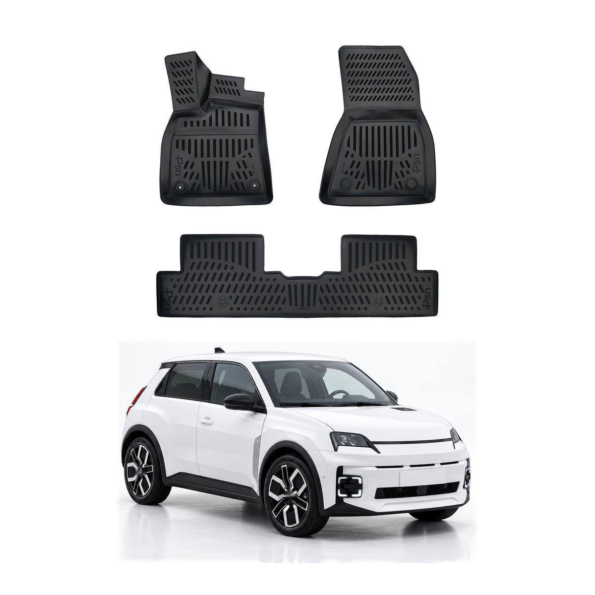 Tapis de sol pour Renault R5 E-Tech 2024-2027 Noir 3D en Caoutchouc TPE 4Pcs