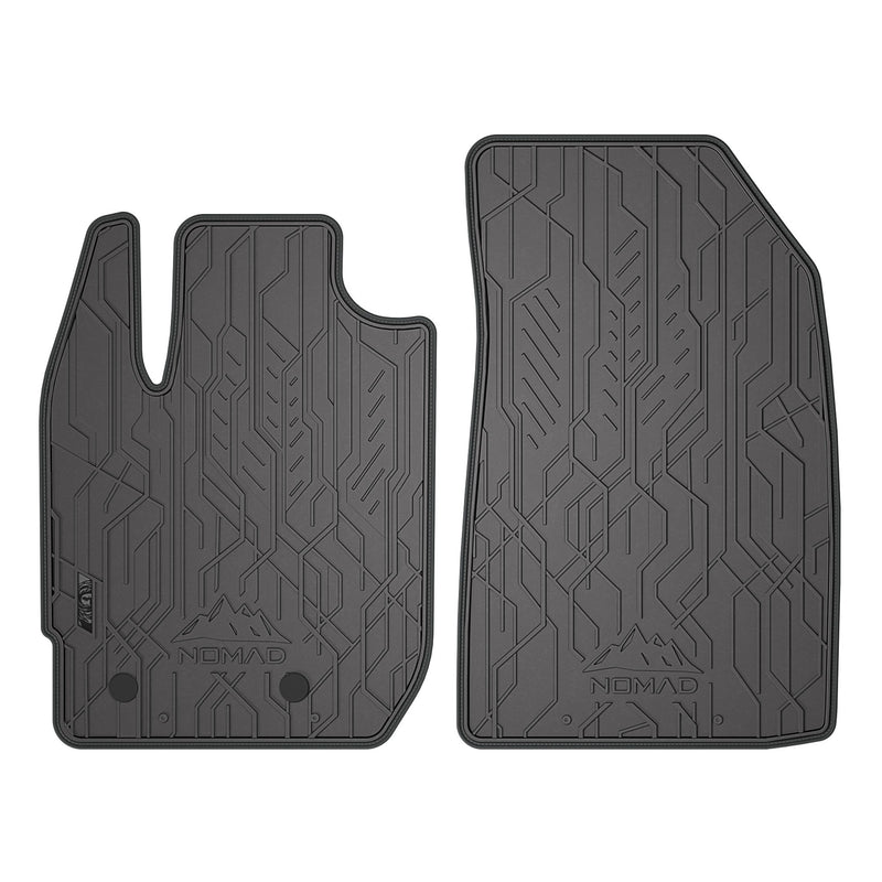 Tapis de Sol de Voiture pour Dacia Duster II 2017-2024 Caoutchouc Noir-Gris 2Pcs
