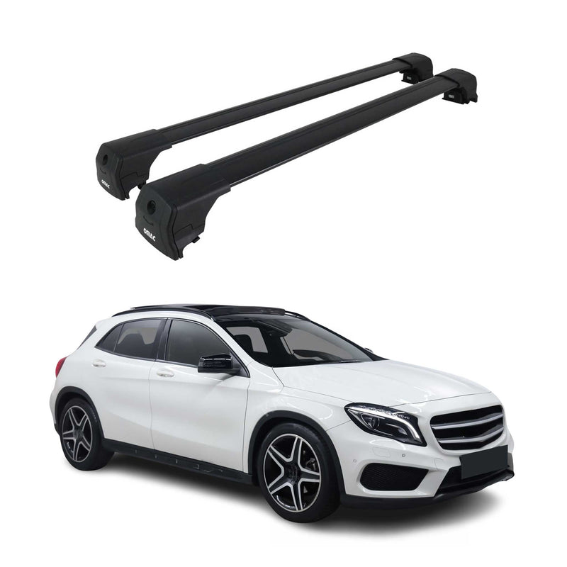 Barres De Toit Transversales pour Mercedes GLA 2014-2020 Aluminium Noir ABE