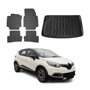 Kit Tapis de sol et coffre pour Renault Captur 2013-2022 TPE Noir