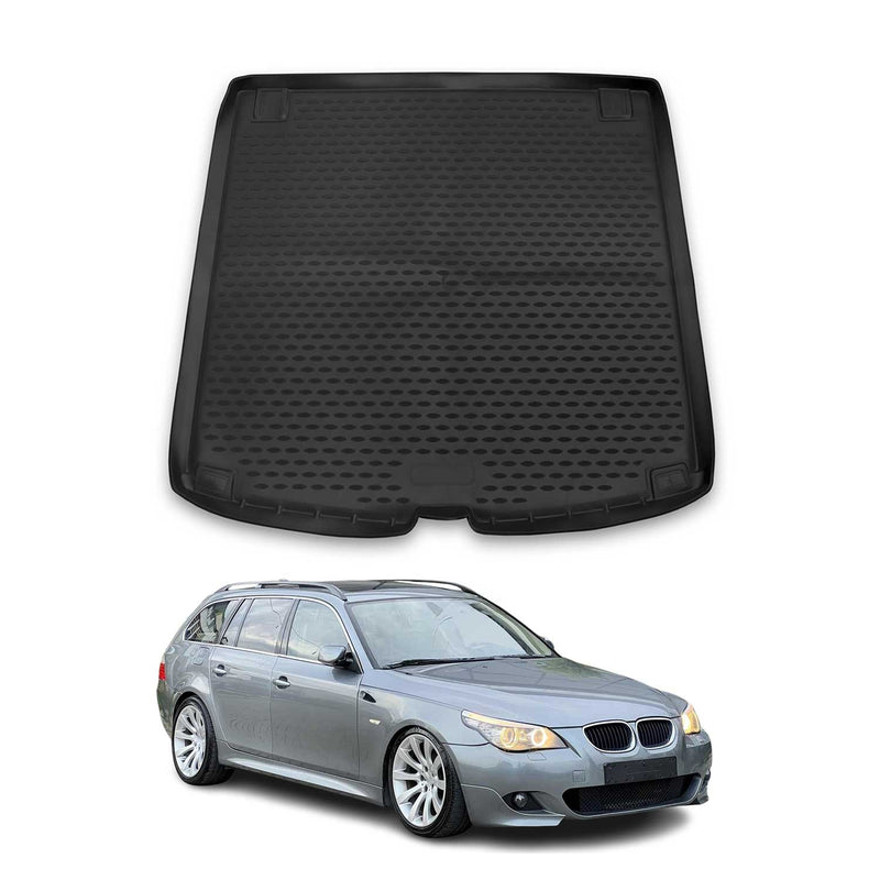 OMAC Tapis de coffre pour BMW Série 5 E61 / M5 E61 Break 2004-10 caoutchouc Noir