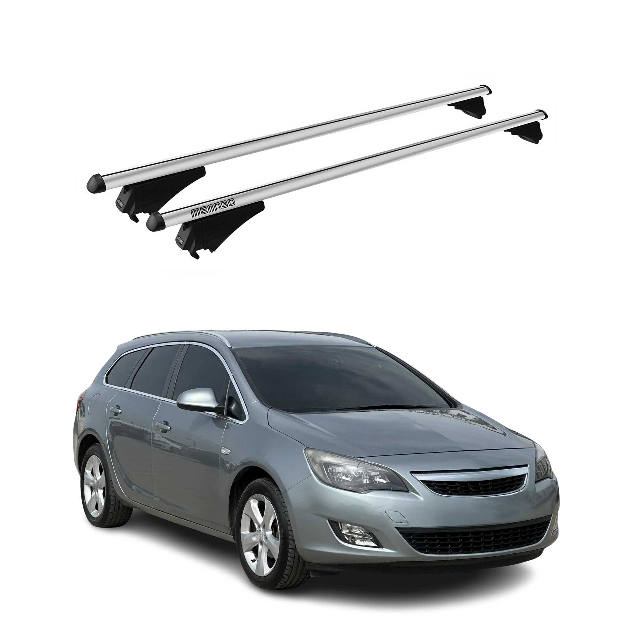 Tiger Barres de toit transversales pour Opel Astra J Kombi 2010-2016 Alu Gris 2x