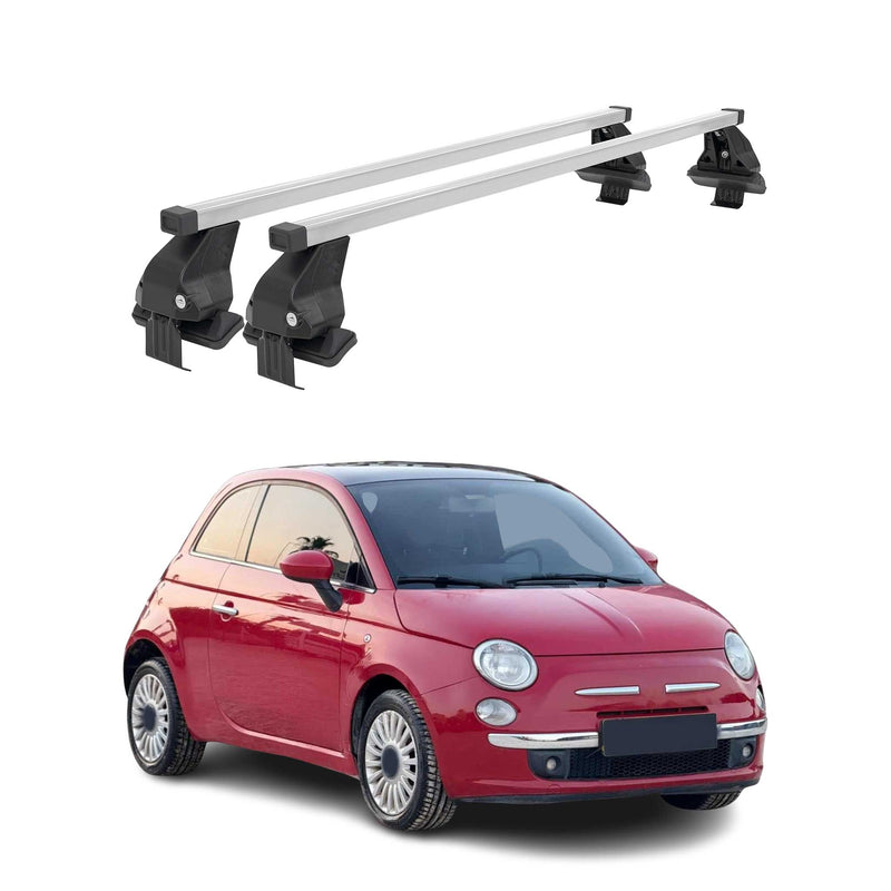Barres de toit transversales pour Fiat 500 2007-2024 Acier Gris