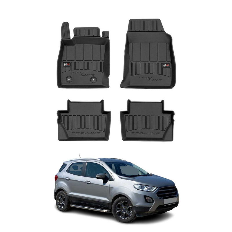 OMAC Tapis de sol en caoutchouc pour Ford Ecosport 2014-2023 Noir Premium