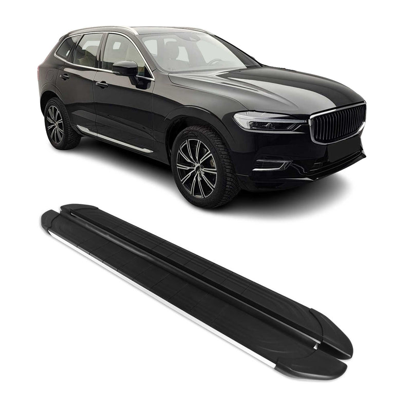 Marchepieds Latéraux pédale pour Volvo XC90 2015-2024 Aluminium Gris Noir 2Pcs