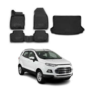 Kit Tapis de sol et coffre pour Ford Ecosport 2014-2017 en Caoutchouc TPE Noir