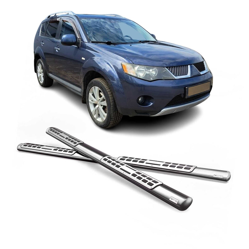 Marchepieds Latéraux pour Mitsubishi Outlander 2007-2009 Acier Inoxydable Argent