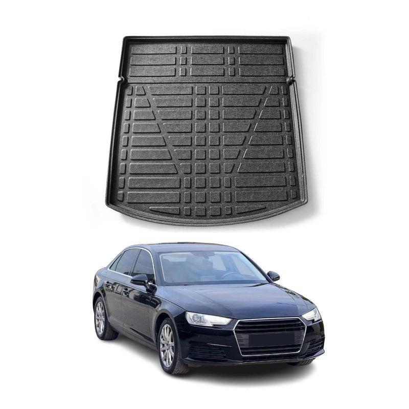 Tapis de coffre pour Audi A4 S4 B9 Berline 2015-2025 caoutchouc TPE Noir