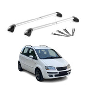 Barres de toit pour Fiat Idea 2003-2012 Aluminium Gris Argenté 2 pièces ABE