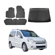 Kit Tapis de sol et coffre pour Citroen Berlingo 2008-2018 TPE Noir