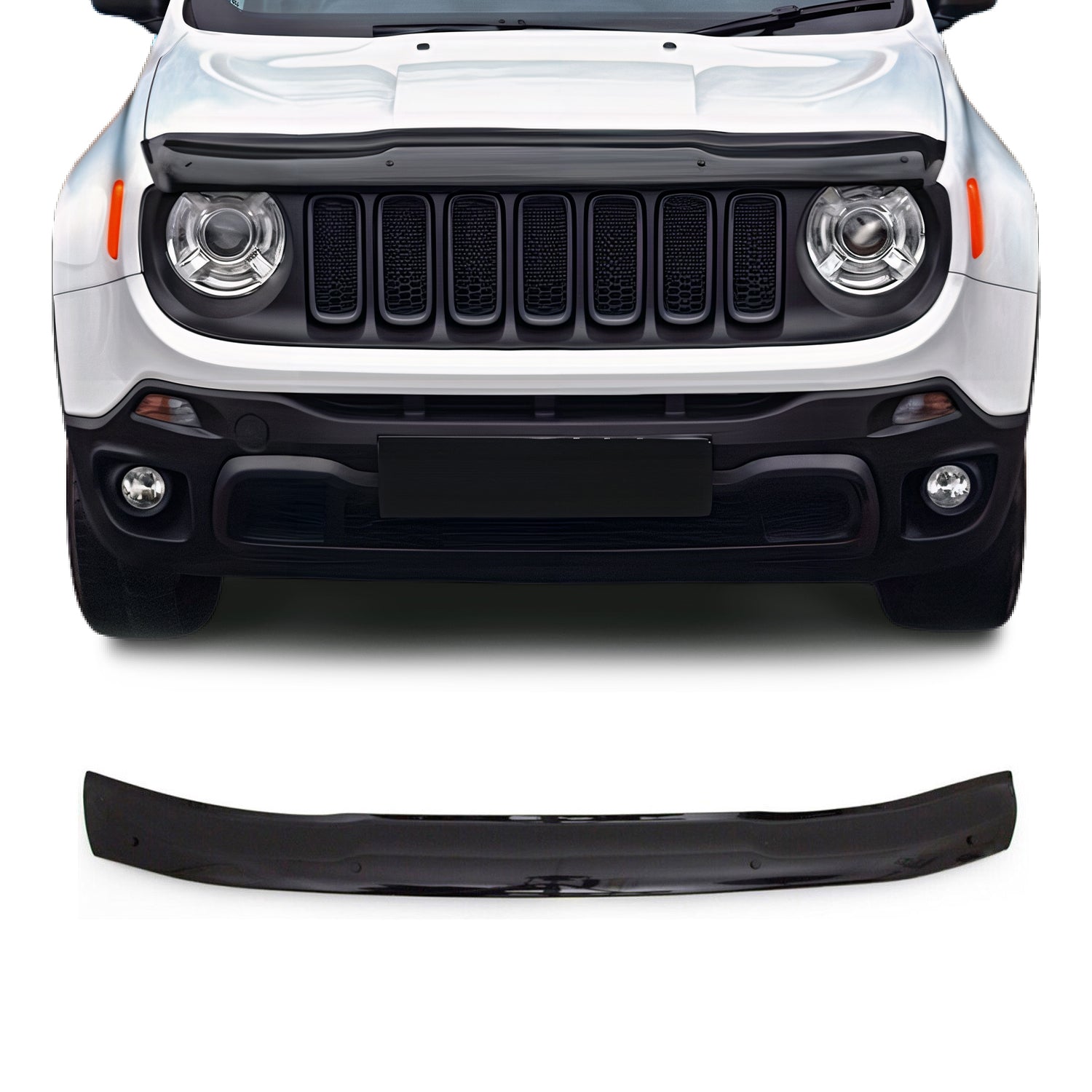 Deflecteurs d'air capot de voiture pour Jeep Renegade 2015-2025 Acrylique Noir