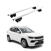Barres de toit Transversales pour Jeep Compass III 2025-2026 Acier Gris 2Pcs