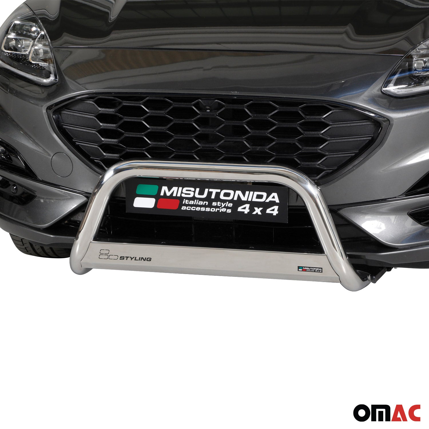 Pare-buffle Avant pour Ford Kuga III 2019-2026 63mm en Acier Inoxydable Argent