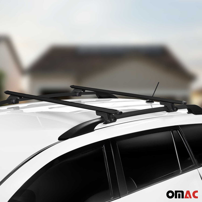 KIT Barres de toit trans+long pour Subaru XV 2012-2018 Alu Noir 4x