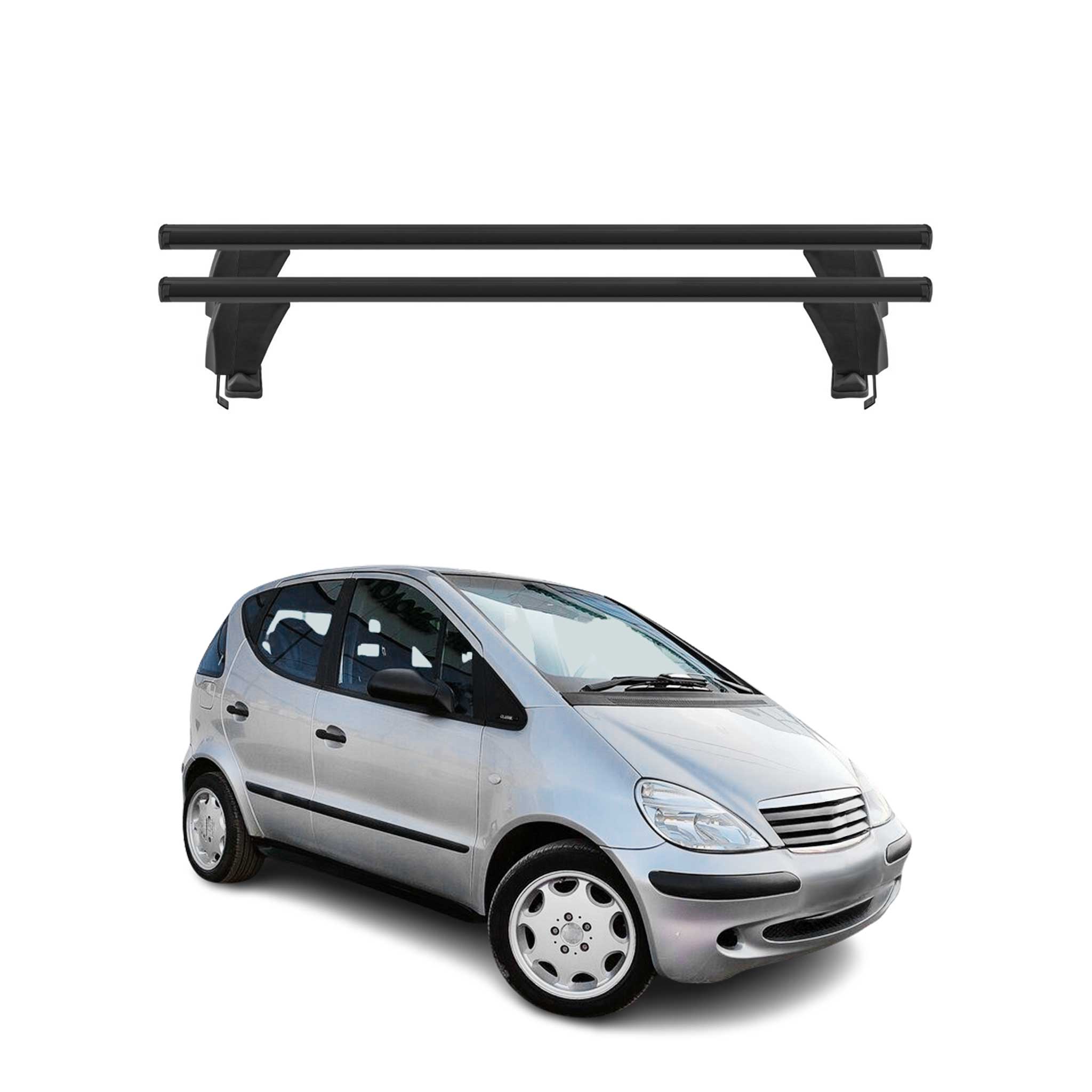 Menabo Barres de toit Transversales pour Mercedes Classe A W168 1997-2004 Noir