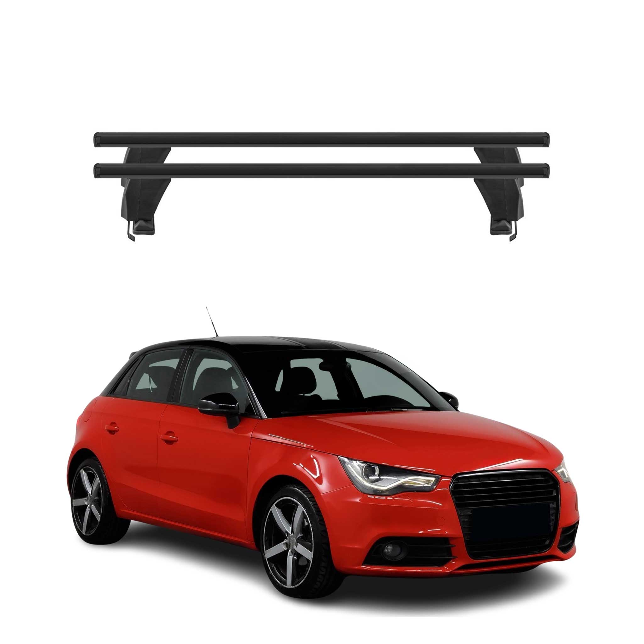 Menabo Barres de transversales pour Audi A1 8XA Sportback 8X 2012-2018 Noir ABE