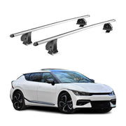 Barres de toit transversales Alu pour Kia EV6 2021-2026 TÜV 75 kg Gris 2Pcs