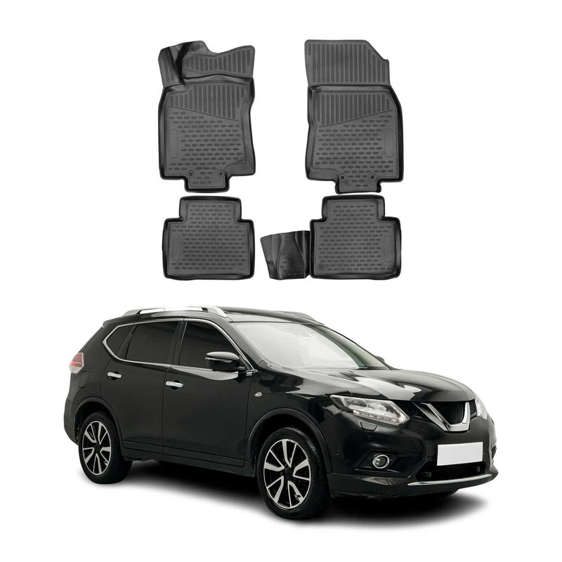 OMAC Tapis de sol pour Nissan X-Trail T32 2013-2021 en caoutchouc Noir
