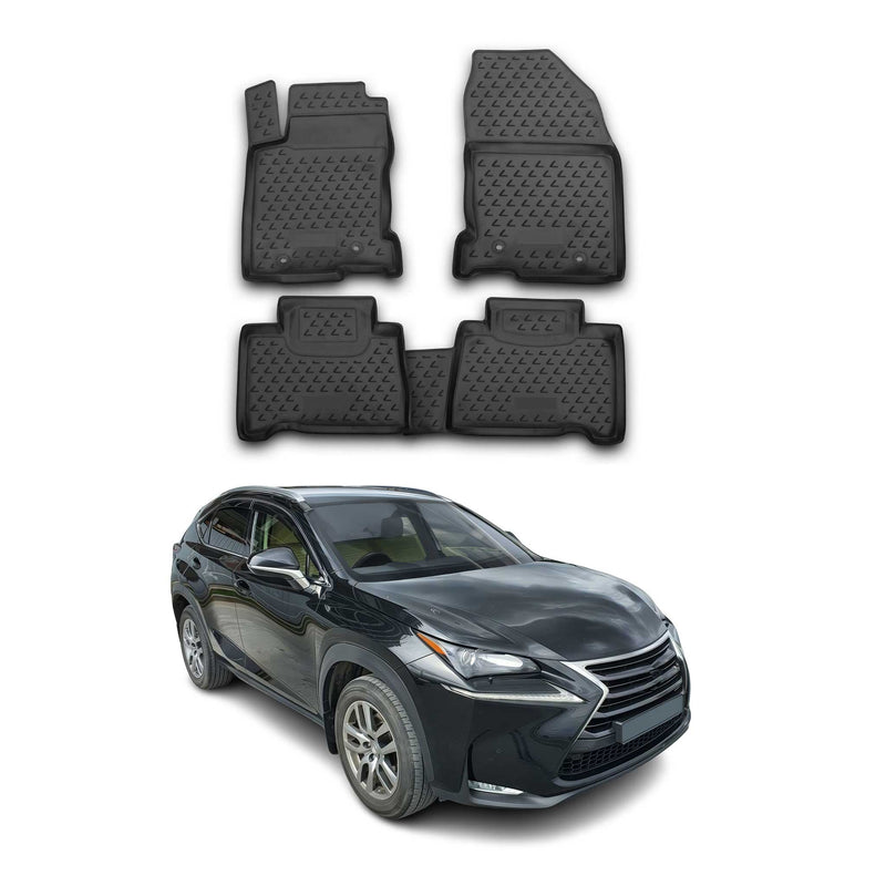 OMAC Tapis de sol pour Lexus NX 2014-2021 sur mesure en caoutchouc Noir