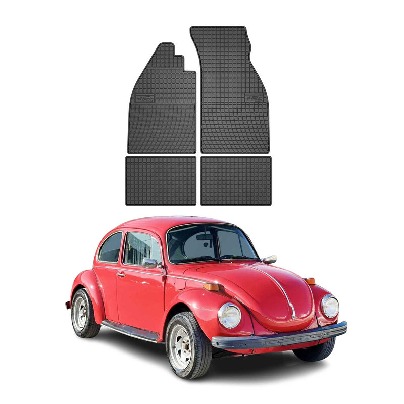 Tapis de Sol pour VW Beetle 1980-2003 Caoutchouc Noir