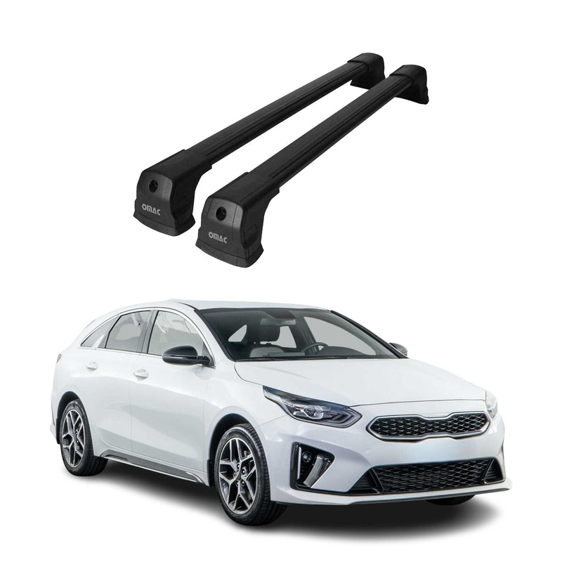 Barres de toit transversales pour Kia Ceed 2018-2025 HB Berline Aluminium Noir