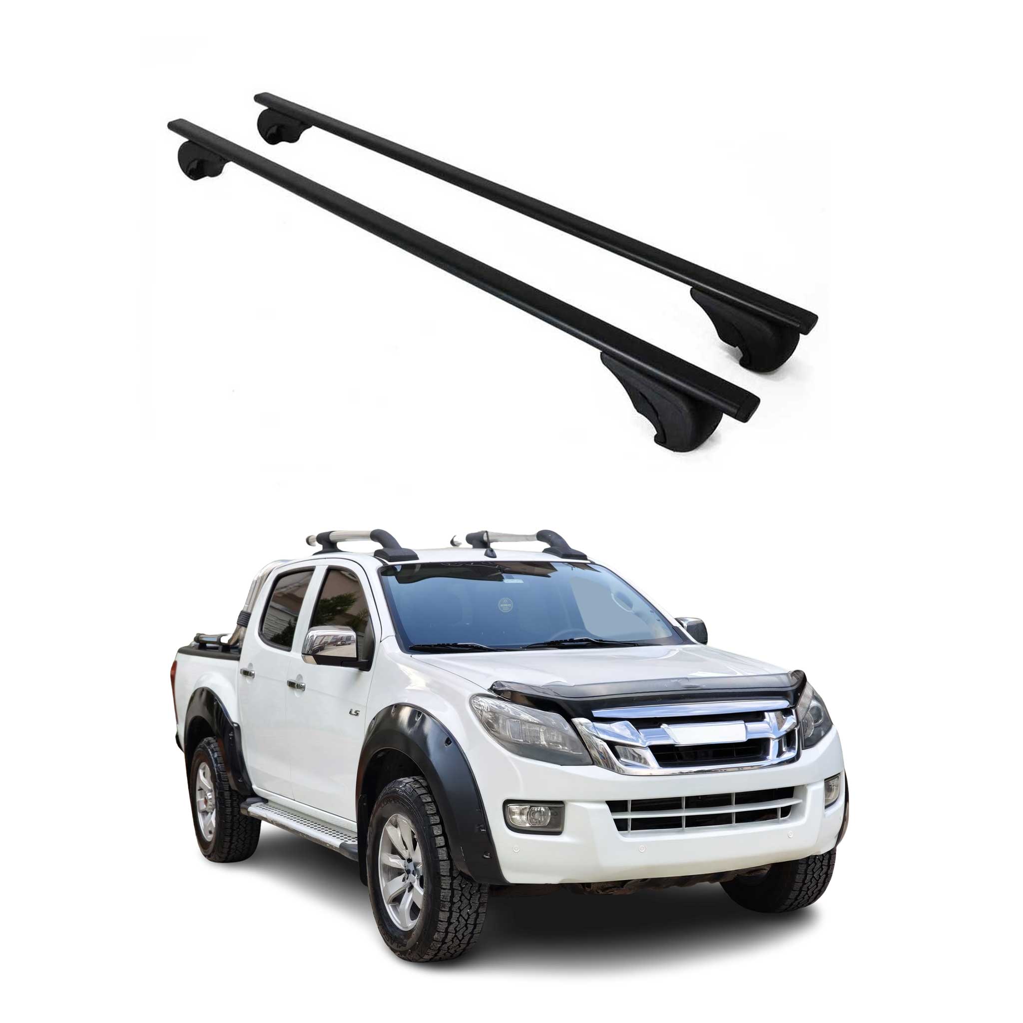 Barres de toit Transversales pour Isuzu D-Max 2012-2018 Fer Noir
