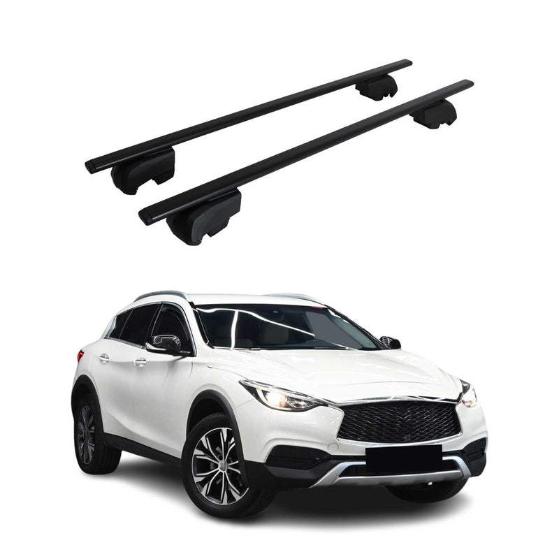 Barres de toit Transversales pour Infiniti QX30 2016-2019 ABE Noir