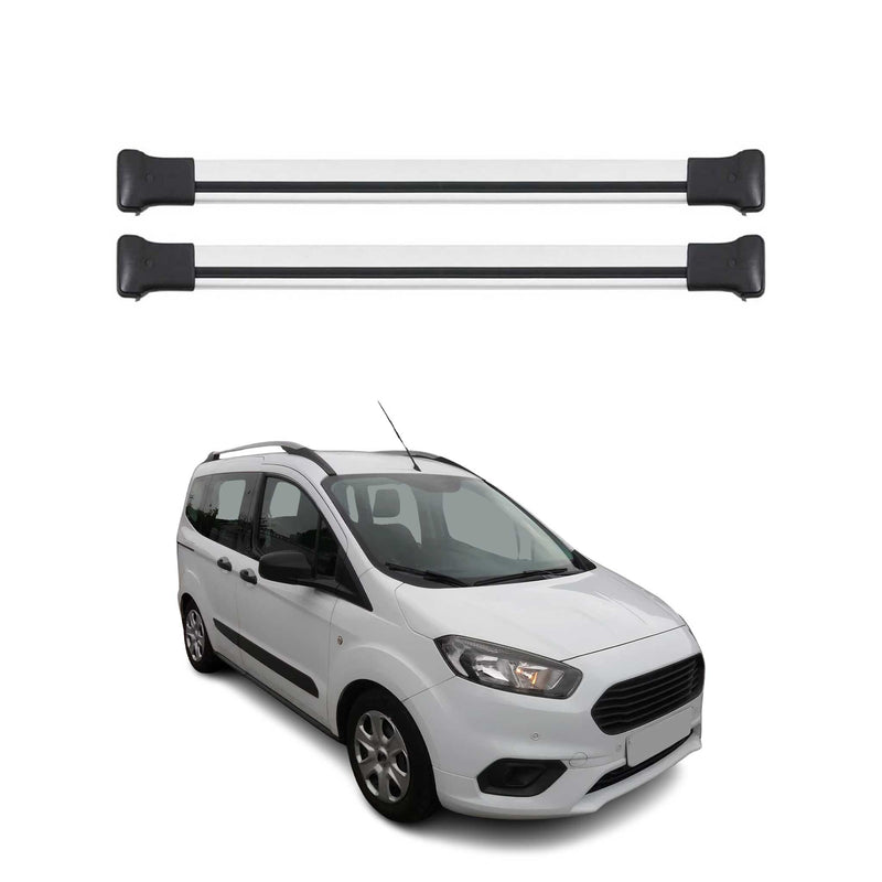 Barres de toit transversales pour Ford Courier 2018-2021 Aluminium Gris