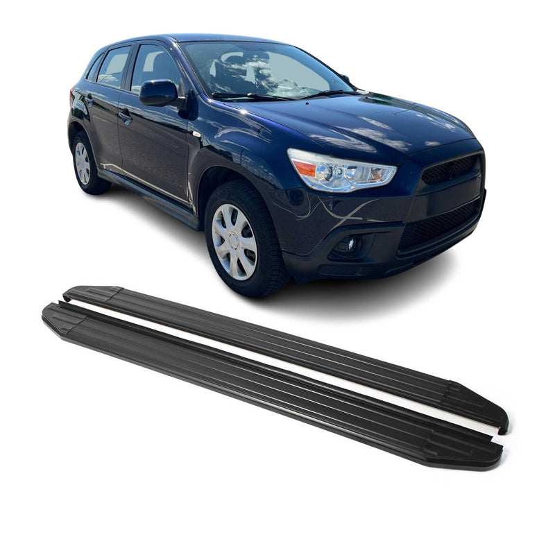 Marchepieds Latéraux pour Mitsubishi ASX 2010-2023 Alu Noir ABE